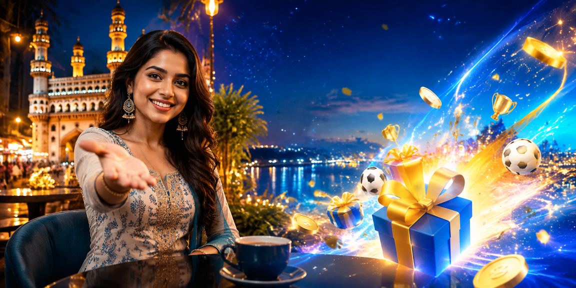 Happy young woman registering for online betting in Hyderabad