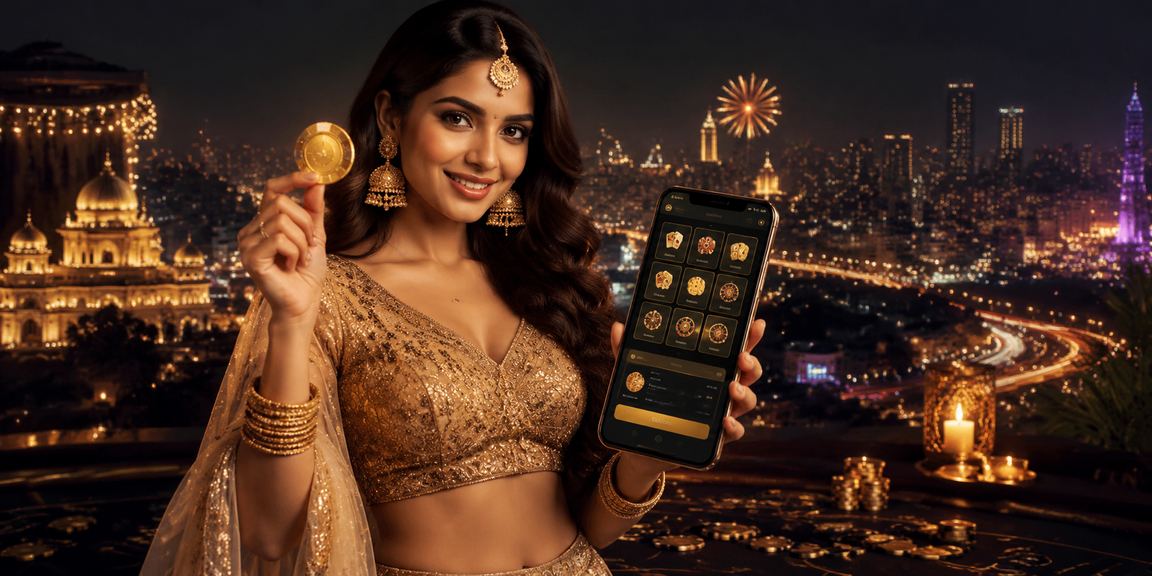 Mobile payment and gaming enthusiasm in Pune with traditional dress